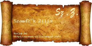 Szamák Zilia névjegykártya